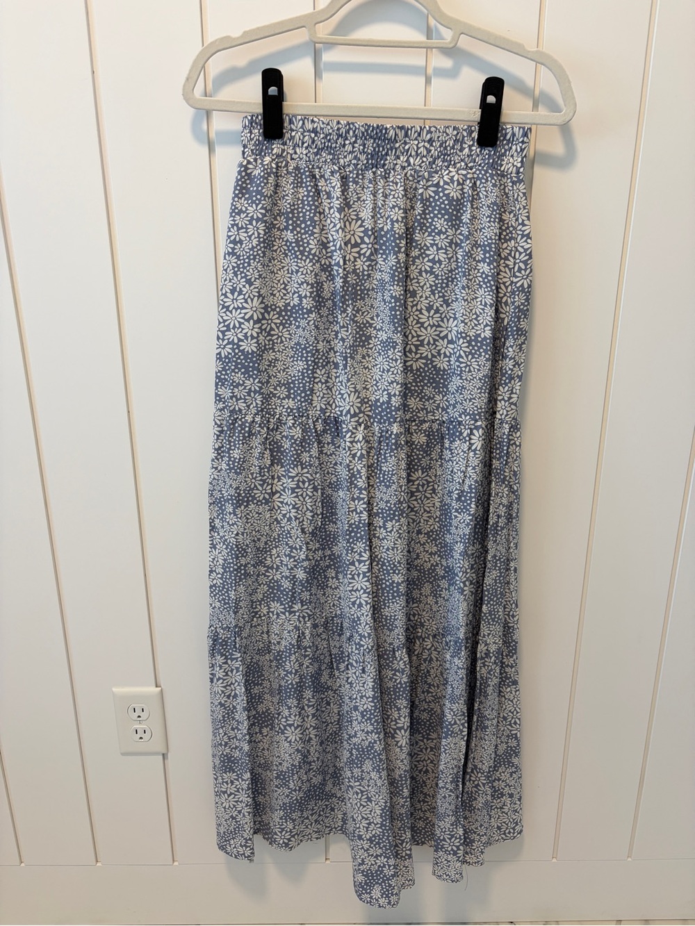 Lightweight Blue Floral Maxi Skirt - Cottagecore/Boho Vibes - Size Small - Picture 2 of 3